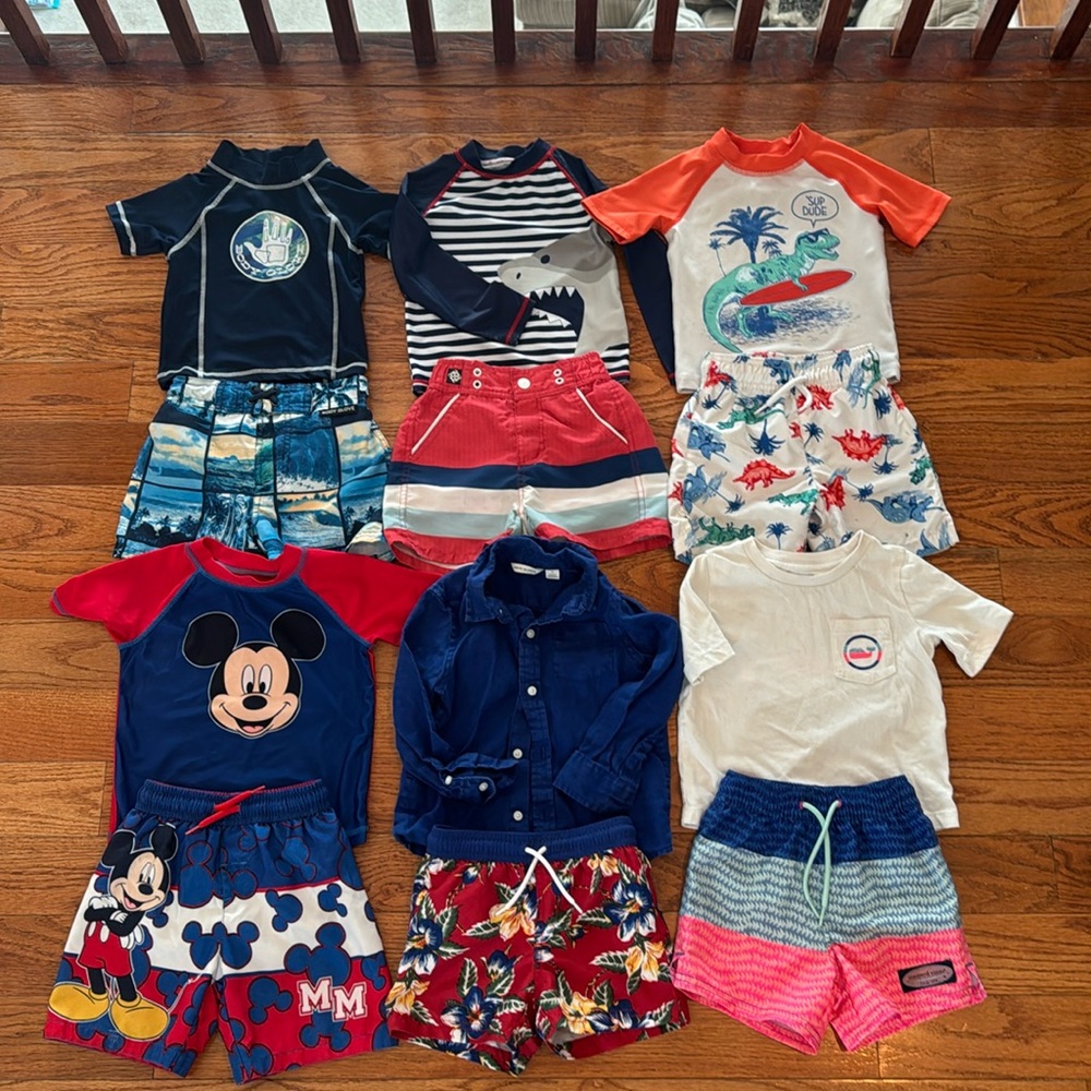 BUNDLE of 6 size 2T swim sets, 12 total pieces!